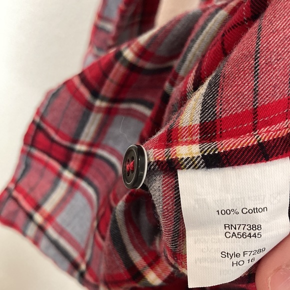 J. Crew Red Plaid Flannel Boy Fit Button Down Shirt - Picture 6 of 6